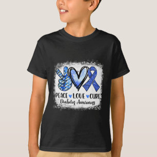 Gebleken vredesliefdeszuivere grijze blauwe lintdi t-shirt