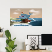 Gebleken walvisafdrukken poster (Thuiskantoor)