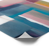 Geblende abstracte vierkanten poster (Hoek)