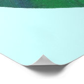 Geblendeerde Blauwe en Groene Vredesteken Posters (Hoek)