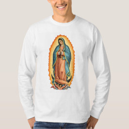 Geblessde Maagd van Guadalupe Heren T-shirt met la