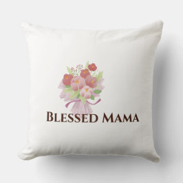 Geblessed Mama decoratieve bloemenkussenhoes Kussen