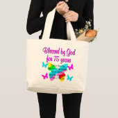 GEBLESSEERD BUTTERFLY 75E BIRTHDAY-ONTWERP GROTE TOTE BAG (Voorkant (product))