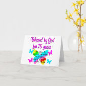GEBLESSEERD BUTTERFLY 75E BIRTHDAY-ONTWERP KAART (Gele Bloem)