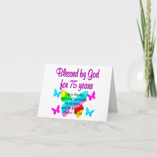 GEBLESSEERD BUTTERFLY 75E BIRTHDAY-ONTWERP KAART (Voorkant)