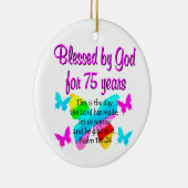 GEBLESSEERD BUTTERFLY 75E BIRTHDAY-ONTWERP KERAMISCH ORNAMENT (Rechts)