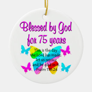 GEBLESSEERD BUTTERFLY 75E BIRTHDAY-ONTWERP KERAMISCH ORNAMENT