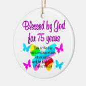 GEBLESSEERD BUTTERFLY 75E BIRTHDAY-ONTWERP KERAMISCH ORNAMENT (Links)