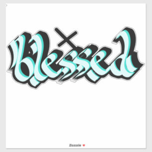 Geblesseerd handlettering kalligrafie kruis sticke sticker