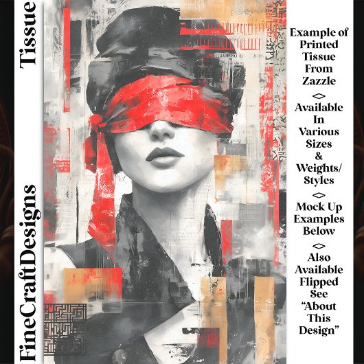 Geblinddoekte Vrouw Abstracte Kunst DM7L Decoupage Tissuepapier