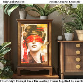 Geblinddoekte Vrouw Abstracte Kunst DM7LF Decoupag Tissuepapier