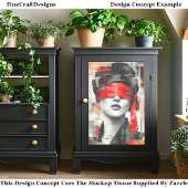 Geblinddoekte Vrouw Abstracte Kunst DM7R Decoupage Tissuepapier