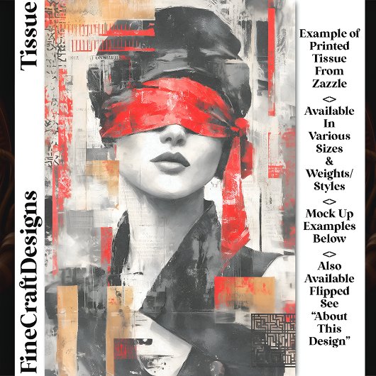 Geblinddoekte Vrouw Abstracte Kunst DM7R Decoupage Tissuepapier