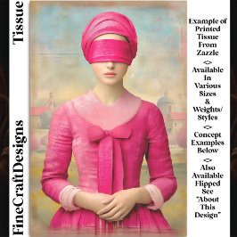 Geblinddoekte vrouw, Roze jurk DH8L Decoupage Tissuepapier