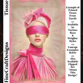 Geblinddoekte Vrouw, Roze Sjaal DH9L Decoupage Tissuepapier