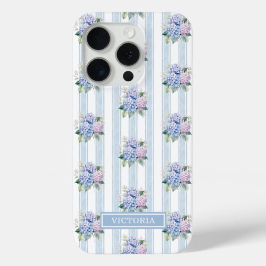 Geblindeerde blauwe en roze hortensia's Case-Mate iPhone case (Achterkant)