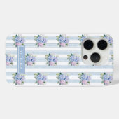 Geblindeerde blauwe en roze hortensia's Case-Mate iPhone case (Achterkant (horizontaal))
