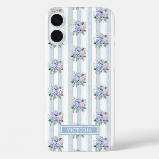Geblindeerde blauwe en roze hortensia's Case-Mate iPhone case (Achterkant)