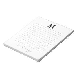 Geblindeerde Initiaal & Naam Persoonlijke Handteke Notitieblok