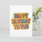 Gebloemd Gefeliciteerd Verjaardag Aankondiging (Staand voorkant)