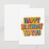 Gebloemd Gefeliciteerd Verjaardag Bedankkaart (Voorkant / Achterkant)