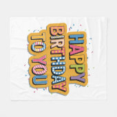 Gebloemd Gefeliciteerd Verjaardag Fleece Deken (Voorkant (Horizontaal))