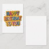 Gebloemd Gefeliciteerd Verjaardag Informatiekaartje (Voorkant / Achterkant)