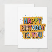 Gebloemd Gefeliciteerd Verjaardag Kaart (Voorkant / Achterkant)