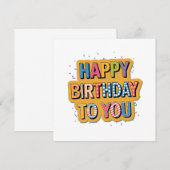 Gebloemd Gefeliciteerd Verjaardag Kaart (Voorkant / Achterkant)