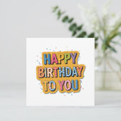 Gebloemd Gefeliciteerd Verjaardag Kaart (Staand voorkant)
