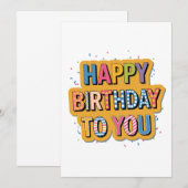 Gebloemd Gefeliciteerd Verjaardag Kaart (Voorkant / Achterkant)