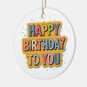 Gebloemd Gefeliciteerd Verjaardag Keramisch Ornament (Links)