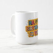 Gebloemd Gefeliciteerd Verjaardag Koffiemok (Voorkant links)
