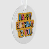 Gebloemd Gefeliciteerd Verjaardag Ornament (voorkant)