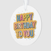Gebloemd Gefeliciteerd Verjaardag Ornament (voorkant)