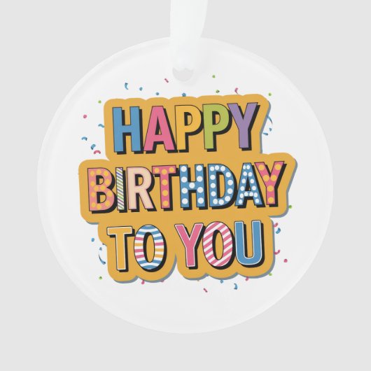 Gebloemd Gefeliciteerd Verjaardag Ornament (voorkant)