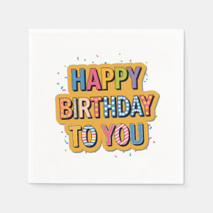 Gebloemd Gefeliciteerd Verjaardag Servet