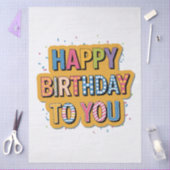 Gebloemd Gefeliciteerd Verjaardag Tissuepapier (Craft)
