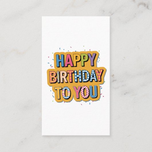 Gebloemd Gefeliciteerd Verjaardag Visitekaartje (Voorkant)