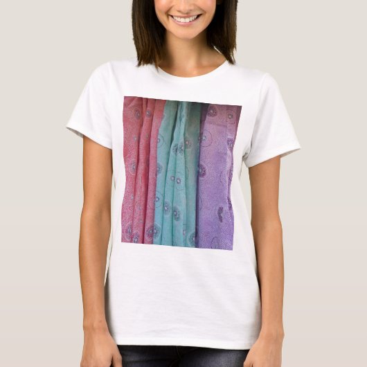 Gebloemd Kleurrijk Doek T-shirt (Voorkant)