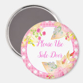 Gebloemd met roze magneet (Voorkant / Achterkant)
