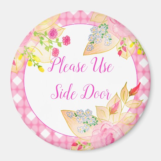 Gebloemd met roze magneet (Voorkant)
