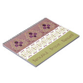 Gebloemd ontwerp met paars notitieboek (Linkerzijde)