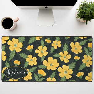 Gebloemd patroon boterbloemen gepersonaliseerd bureaumat