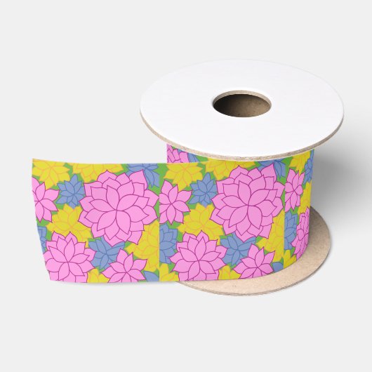 Gebloemd Satijnen Lint (Spoel)
