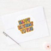 Gebloemd Verjaardagswens Ronde Sticker (Envelop)