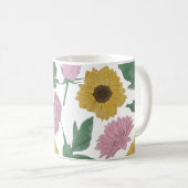 Gebloemde Bloemen Monogram Koffiemok (Voorkant rechts)