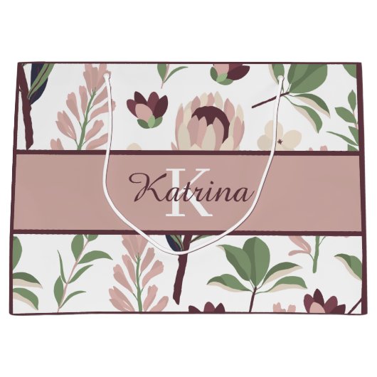 Gebloemde cadeautas met monogram (Voorkant)