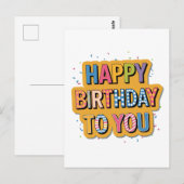 Gebloemde Gefeliciteerd Verjaardag Briefkaart (Voorkant / Achterkant)