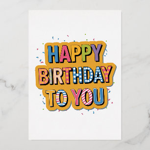 Gebloemde Gefeliciteerd Verjaardag Folie Uitnodiging